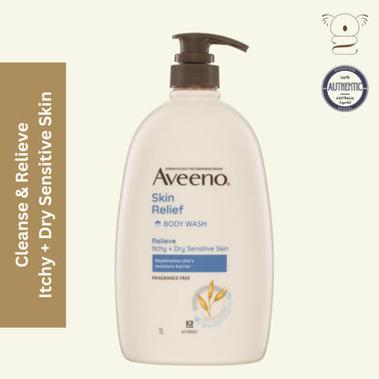 Aveeno Skin Relief Moisturising Fragrance Free Body Wash 1L