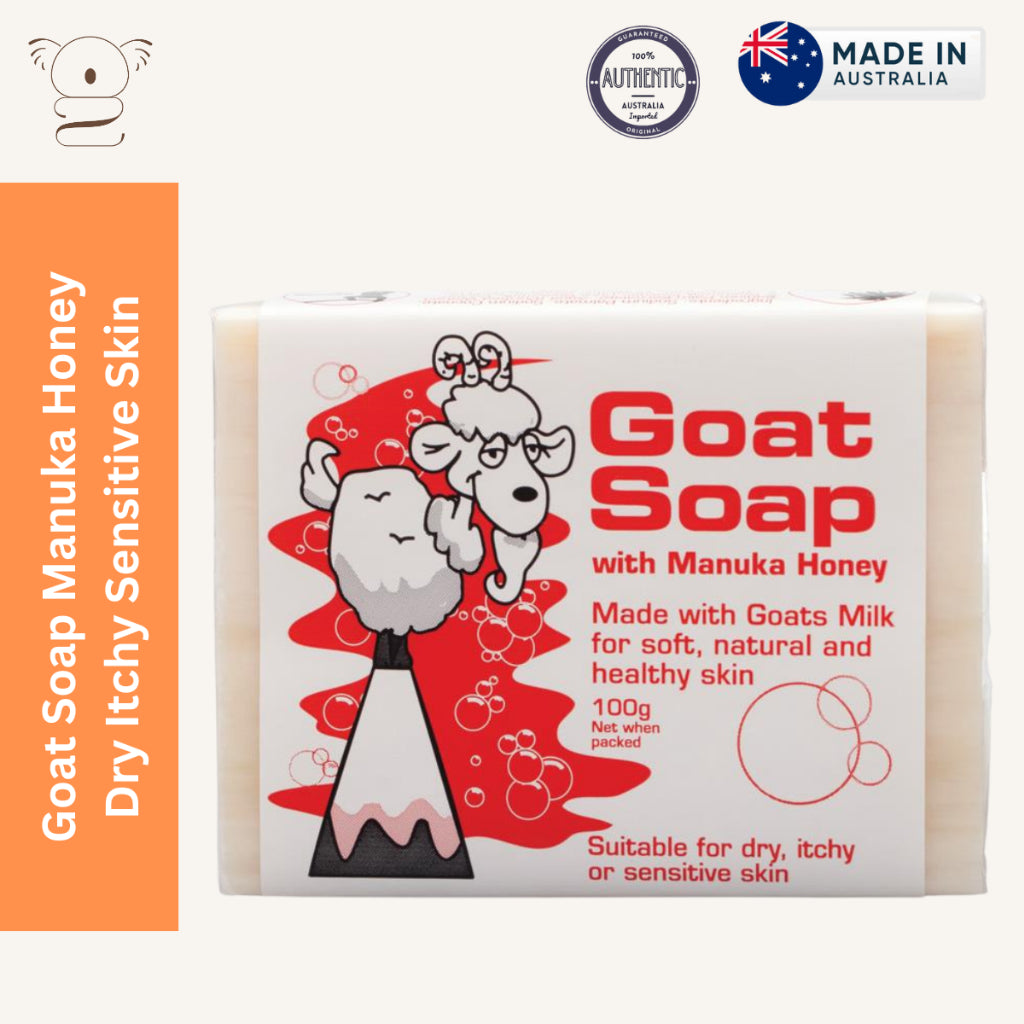 Goat Soap Bar with Manuka Honey 100g for Dry Sensitive Itchy Skin