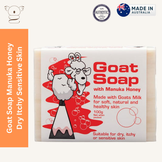Goat Soap Bar with Manuka Honey 100g for Dry Sensitive Itchy Skin