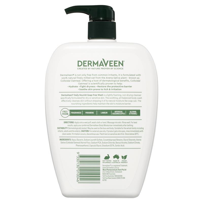 Dermaveen Daily Nourish Soap Free Wash 1L 500ml or 250ml
