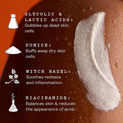 Frank Body Glycolic Body Scrub | Vegan, Cruelty Free, Exfoliating AHA Niacinamide