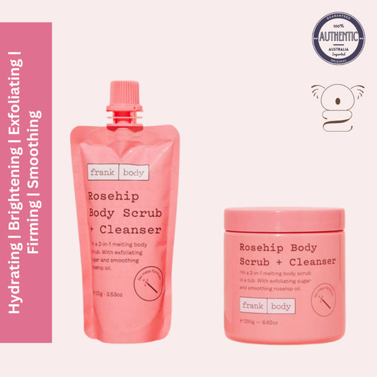 Frank Body Rosehip Body Scrub and Cleanser | Moisturize Hydrating Brightening Firming Exfoliating