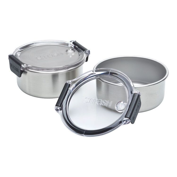 Smash Snack Microwave Safe Stainless Steel Pot 2 Pack