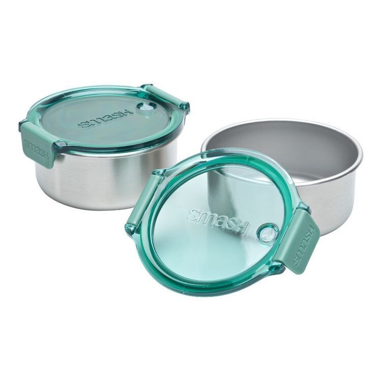 Smash Snack Microwave Safe Stainless Steel Pot 2 Pack