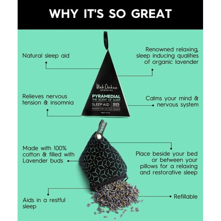 Black Chicken Remedies Pyramedial - The Scent of Sleep - Fresh Lavender Pouch Aromatherapy