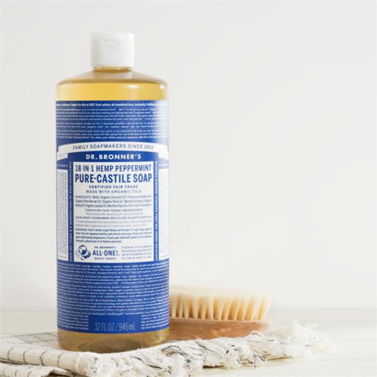Dr Bronner's 18 in 1 Pure Castile Liquid Organic Soap Peppermint