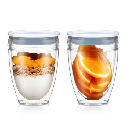 BODUM PAVINA 2 pcs To-Go Double Wall Glasses Cups Tumbler with Lid 0.3L10oz