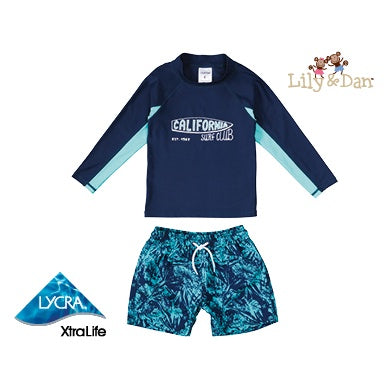 ALDI Lily & Dan Boy's Rash Vest & Boardshort Set Surf Swimwear Sizes 3-12
