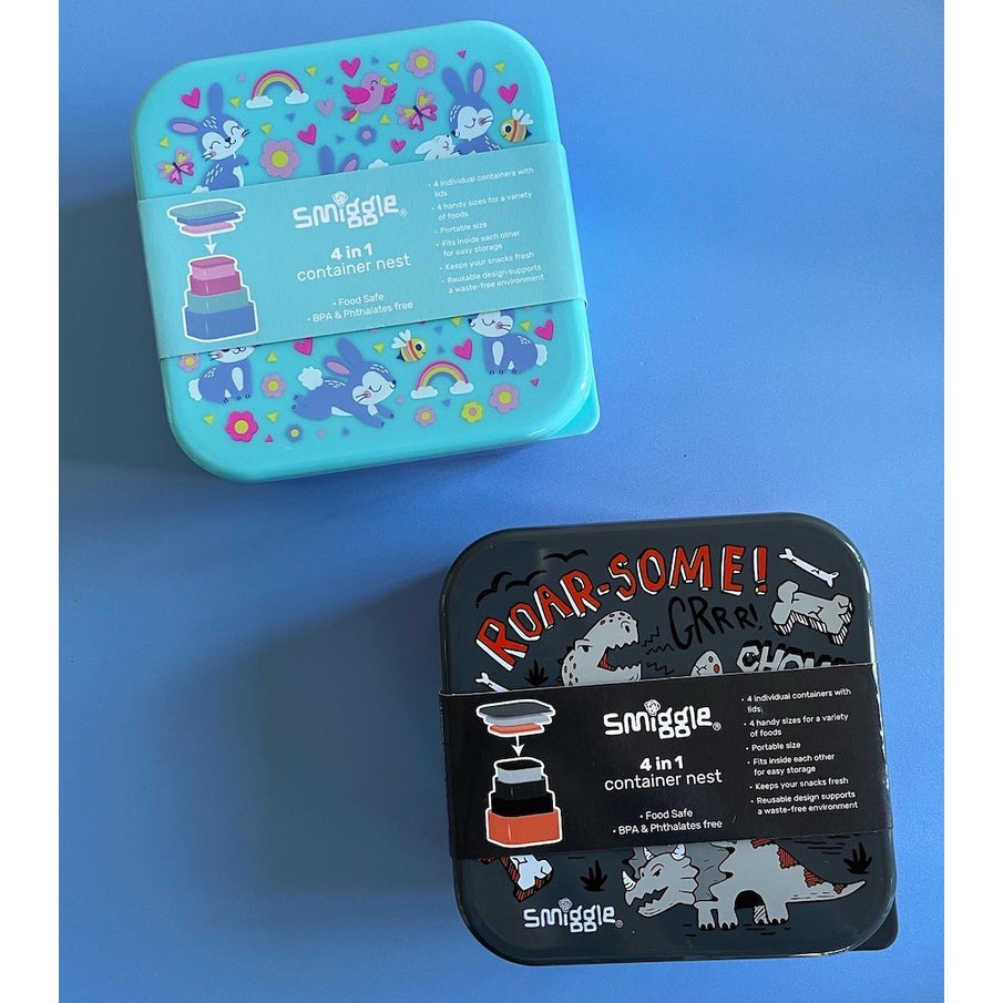 Smiggle 4in1 Nested Lunchbox Food Snack Container for Kids School Outing