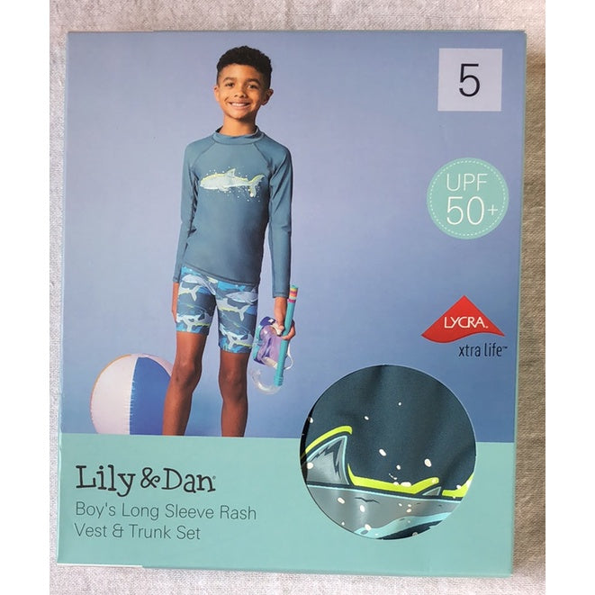 ALDI Lily & Dan Boy's Rash Vest & Boardshort Set Surf Swimwear Sizes 3-12