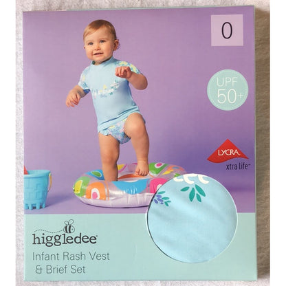 ALDI Higgledee Girls Infant Swimsuit One Piece Rash Set Baby Size 0-2 years old