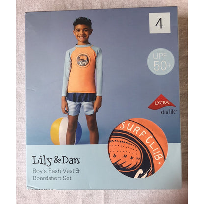 ALDI Lily & Dan Boy's Rash Vest & Boardshort Set Surf Swimwear Sizes 3-12