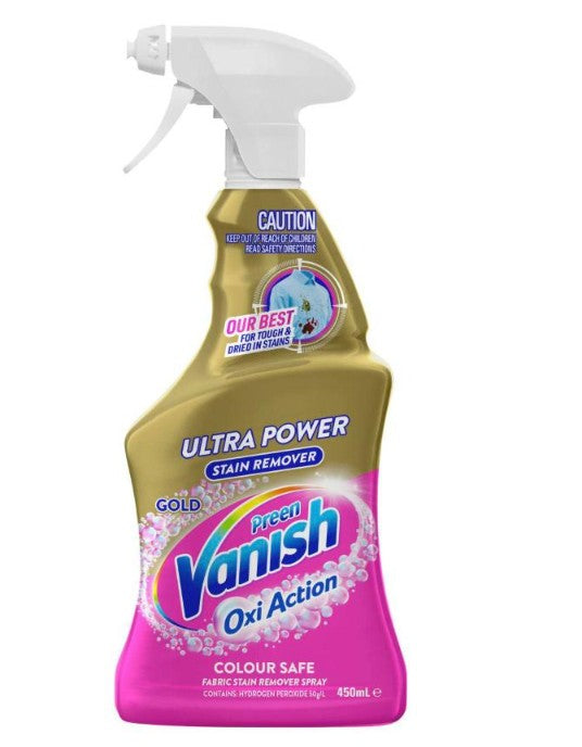 Vanish Preen Oxi Action Gold Ultra Power Fabric Stain Remover Spray 450ml